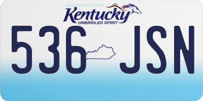 KY license plate 536JSN