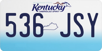 KY license plate 536JSY
