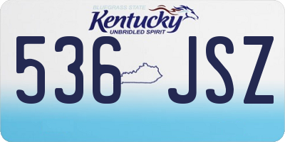 KY license plate 536JSZ