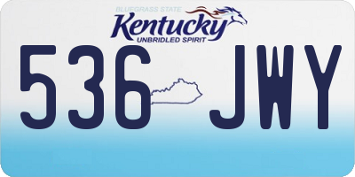 KY license plate 536JWY