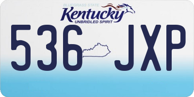 KY license plate 536JXP