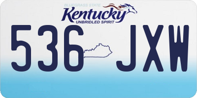 KY license plate 536JXW