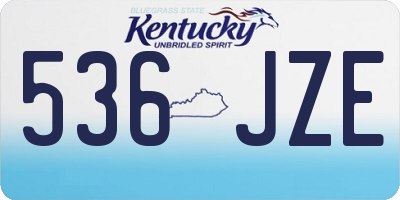KY license plate 536JZE