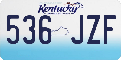 KY license plate 536JZF