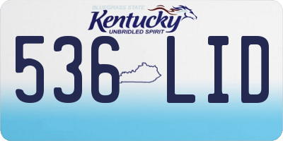 KY license plate 536LID