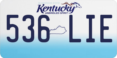 KY license plate 536LIE