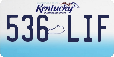 KY license plate 536LIF