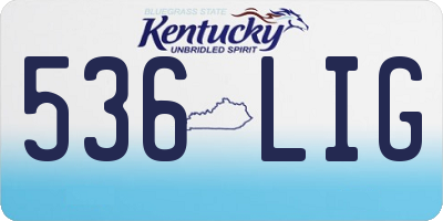 KY license plate 536LIG