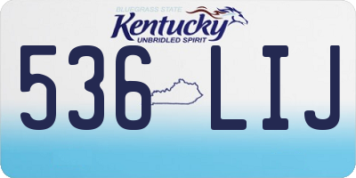 KY license plate 536LIJ