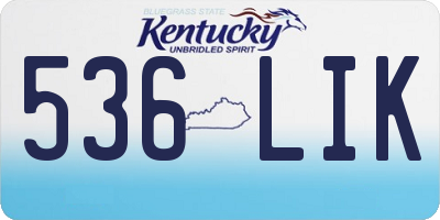 KY license plate 536LIK
