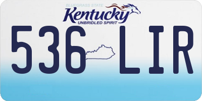 KY license plate 536LIR