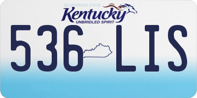 KY license plate 536LIS