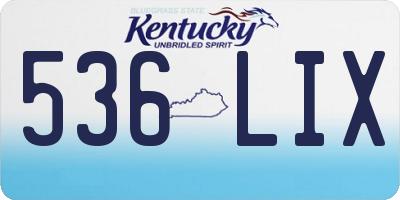 KY license plate 536LIX
