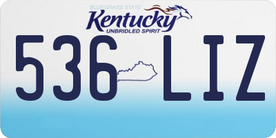 KY license plate 536LIZ