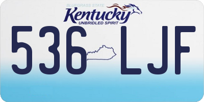 KY license plate 536LJF