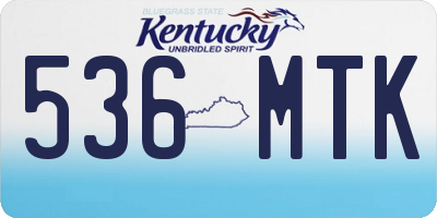 KY license plate 536MTK