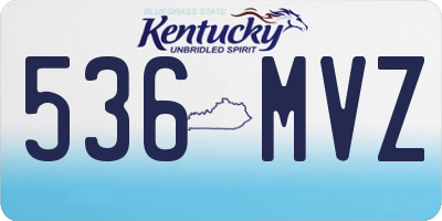 KY license plate 536MVZ