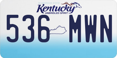 KY license plate 536MWN