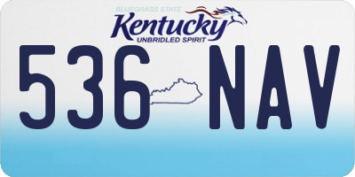 KY license plate 536NAV