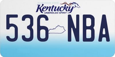 KY license plate 536NBA