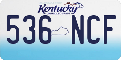 KY license plate 536NCF