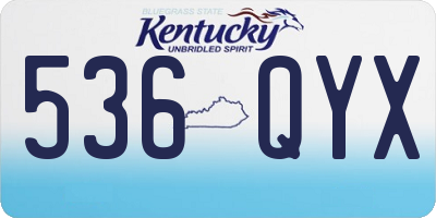 KY license plate 536QYX