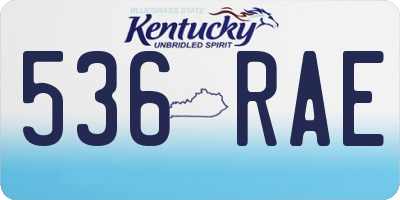KY license plate 536RAE