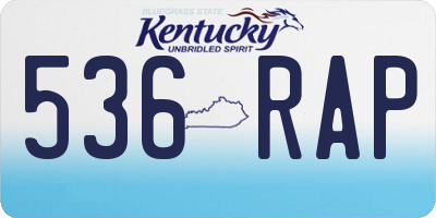 KY license plate 536RAP