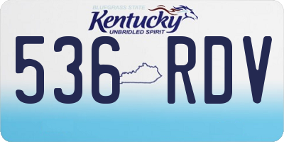 KY license plate 536RDV