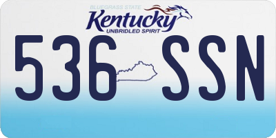 KY license plate 536SSN