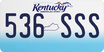 KY license plate 536SSS