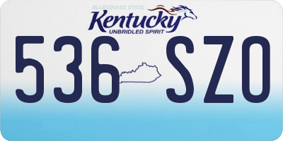 KY license plate 536SZO