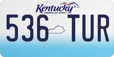 KY license plate 536TUR