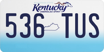 KY license plate 536TUS