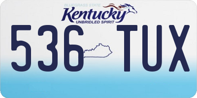 KY license plate 536TUX