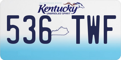 KY license plate 536TWF