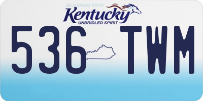 KY license plate 536TWM