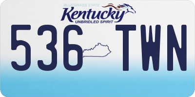 KY license plate 536TWN