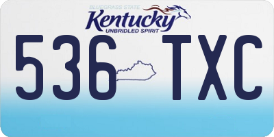 KY license plate 536TXC