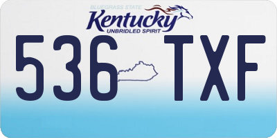 KY license plate 536TXF
