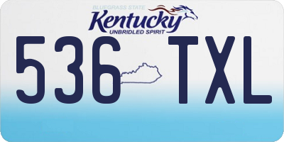 KY license plate 536TXL