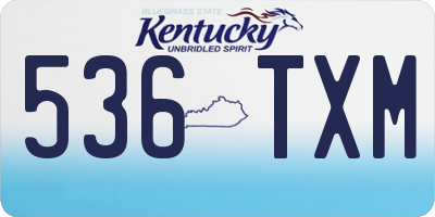 KY license plate 536TXM