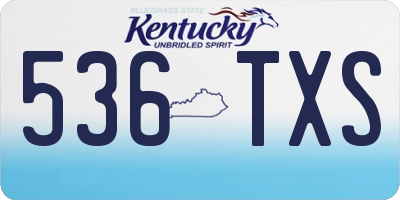 KY license plate 536TXS