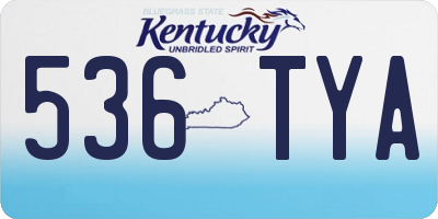 KY license plate 536TYA
