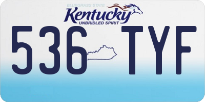 KY license plate 536TYF