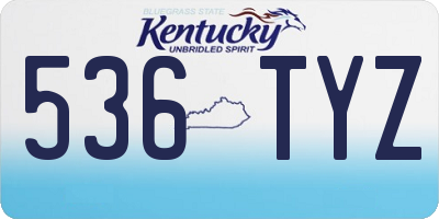 KY license plate 536TYZ