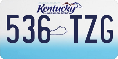 KY license plate 536TZG