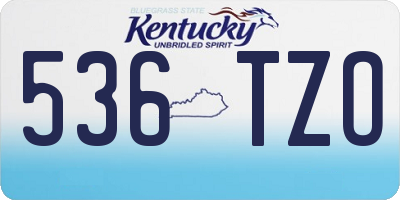 KY license plate 536TZO
