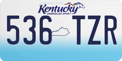 KY license plate 536TZR