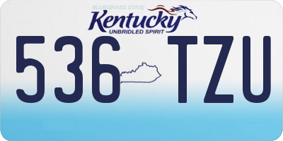 KY license plate 536TZU